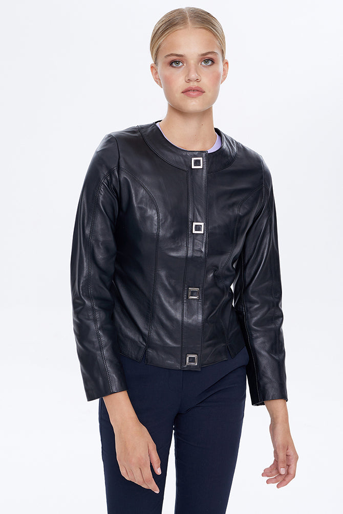 Helen Women's Black Leather Jacket