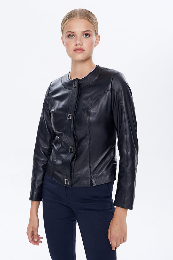Helen Women's Black Leather Jacket