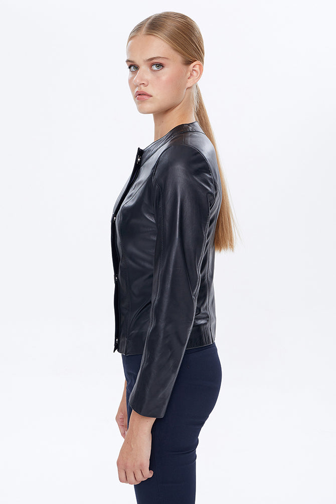 Helen Women's Black Leather Jacket