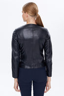 Helen Women's Black Leather Jacket | Derimod