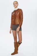 Helen Women's Leather Jacket | Derimod