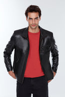 Timmoty Men's Black Leather Jacket | Derimod