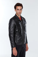 Timmoty Men's Black Leather Jacket | Derimod