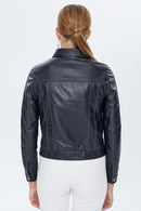 Kiss Women's Black Leather Jacket | Derimod