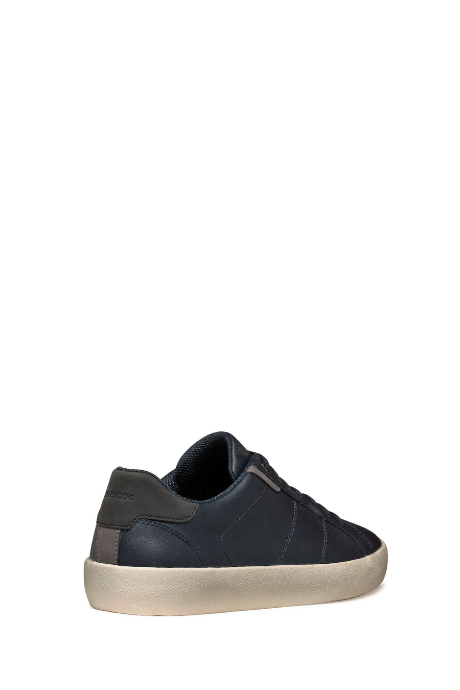 Geox Erkek Lacivert Affile Bağcıklı Deri Sneaker