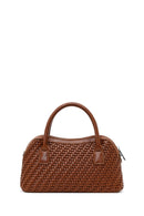 Woman Brown Long-Strap Braided Shoulder Bag | Derimod