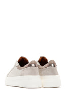 Women's Beige Leather Thick Soled Sneaker | Derimod