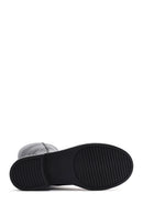 Woman Black Zippered Leather Boot | Derimod