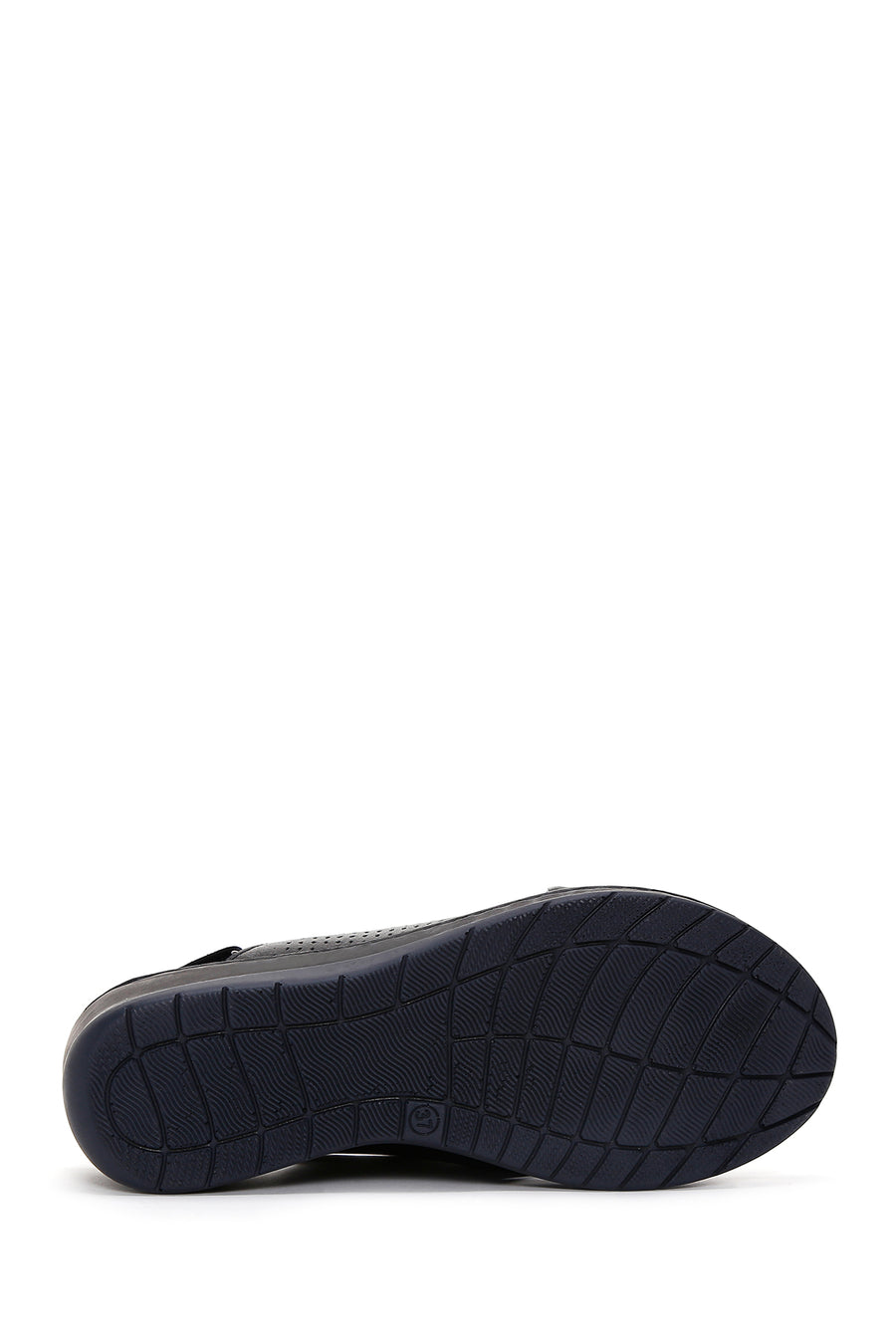 Women's Black Leather Wedge Heel Comfort Sandals