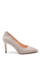 Women's Suede Leather Heeled Shoes | Derimod