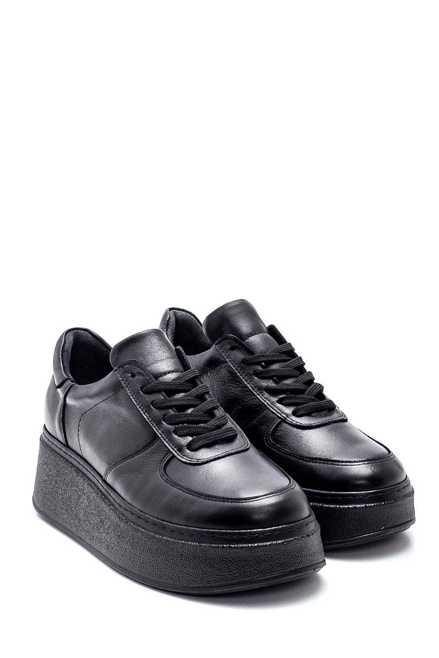 Women's Leather Thick Soled Shoes