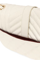 Woman Cream Chain Strap Quilted Crossbody Bag | Derimod