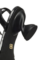 Woman Black Ankle Buckled Chunky Heeled Sandals | Derimod