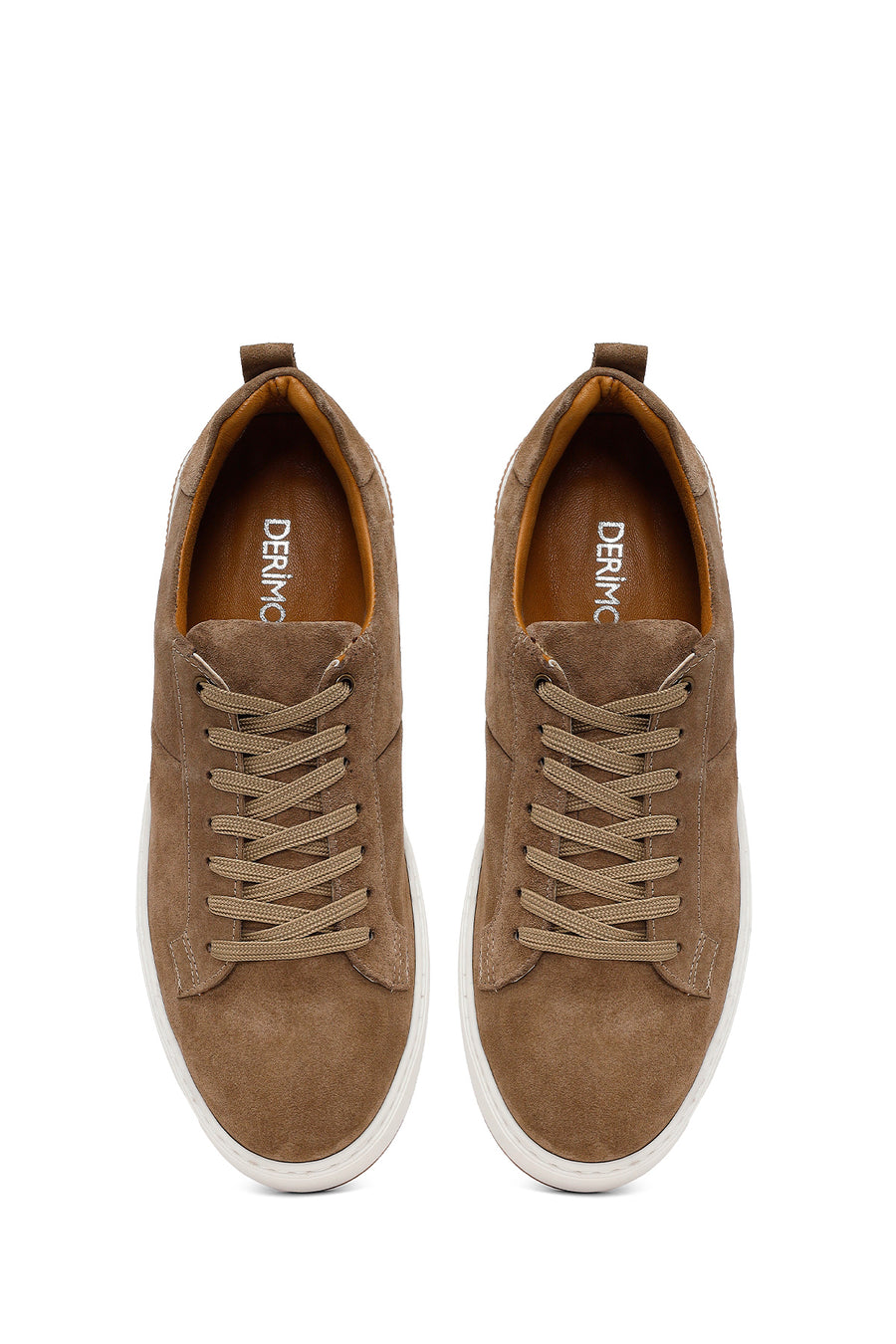 Male Beige Lace-up Suede Leather Sneaker