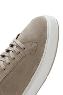 Erkek Bej Bağcıklı Kalın Tabanlı Süet Deri Sneaker | Derimod