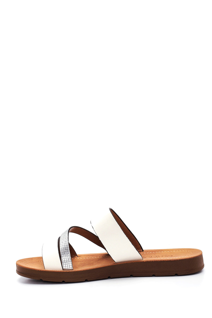 Women's White Stone Slippers