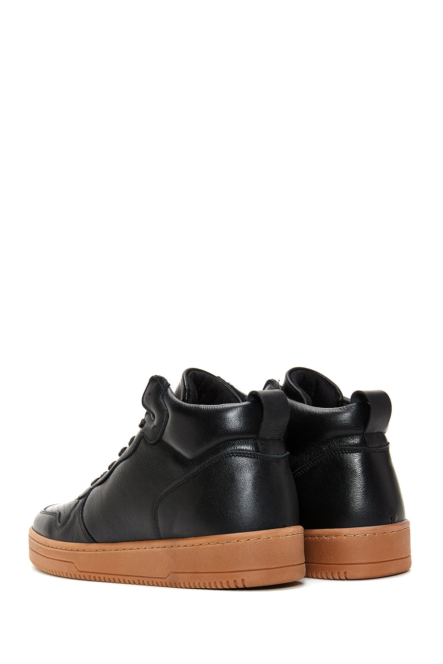 Erkek Siyah Deri Bilekli Sneaker