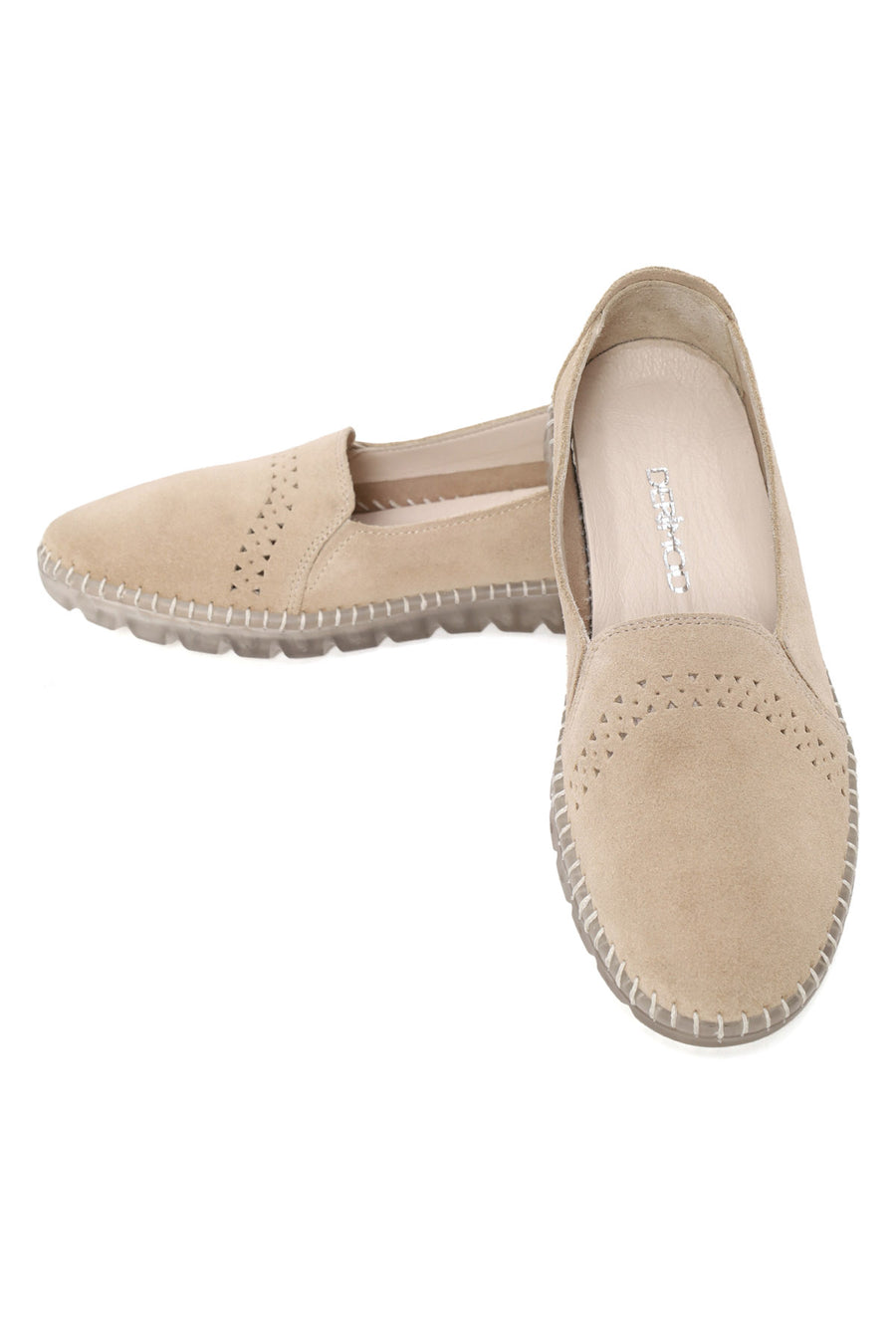 Woman Beige Suede Comfort Shoes