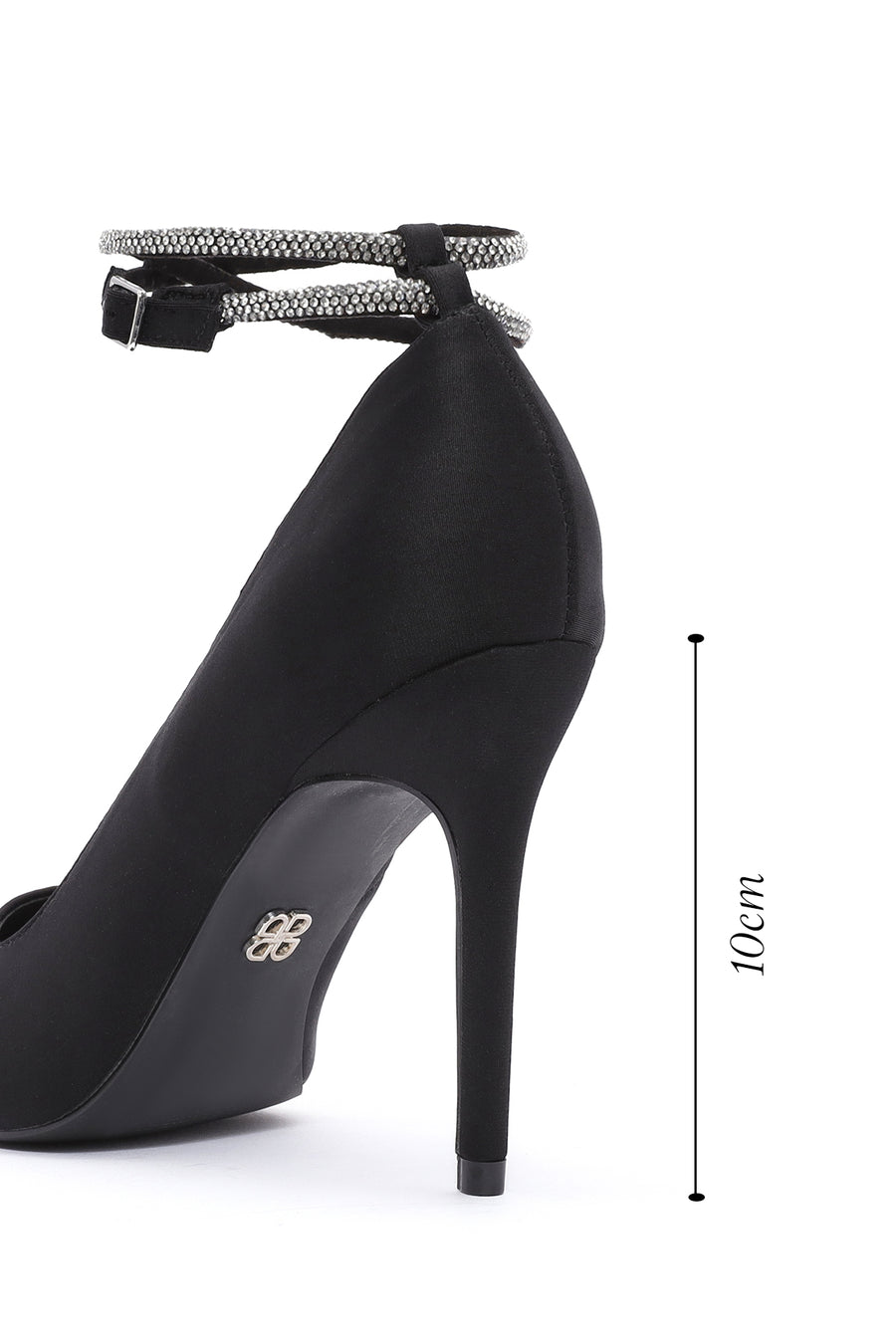 Women's Black Ankle Strap Stiletto Heel