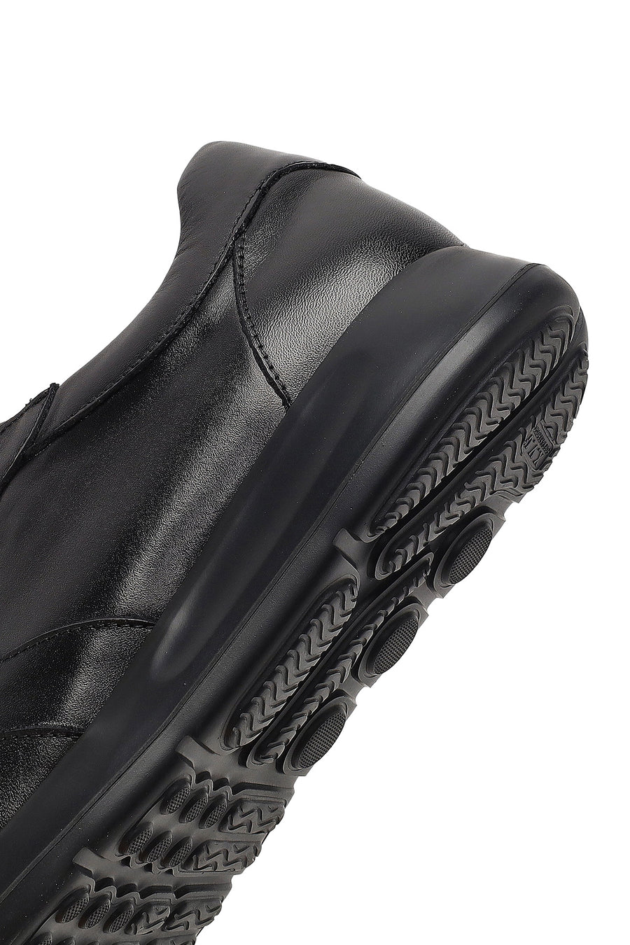 Men's Black Lace-Up Leather Sneaker