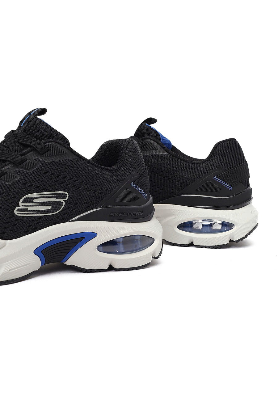 Skechers Men Black Skech - Air Ventura Lace-Up Thick-Soled Fabric Sneaker