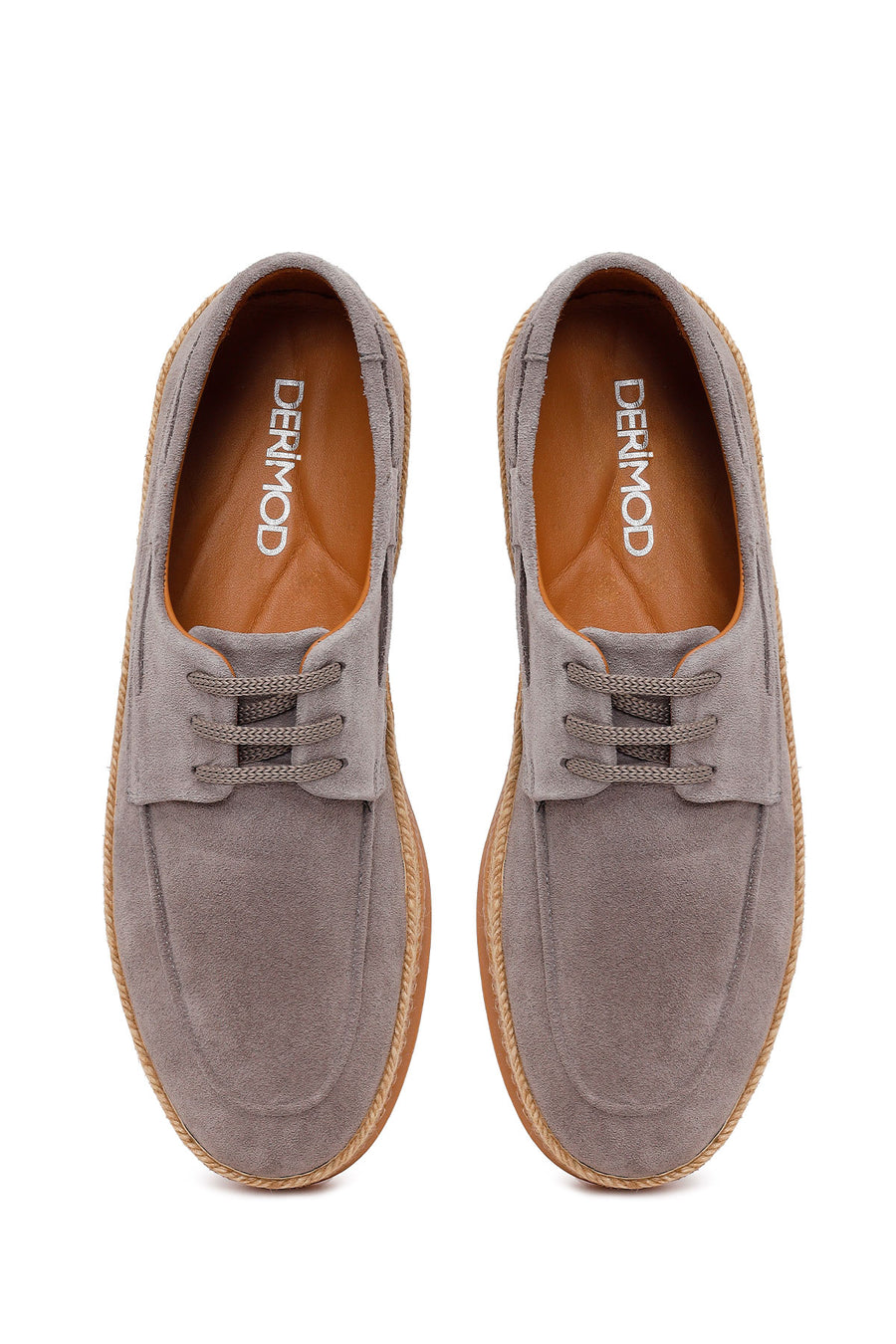 Male Gray Lace-Up Suede Casual Shoes