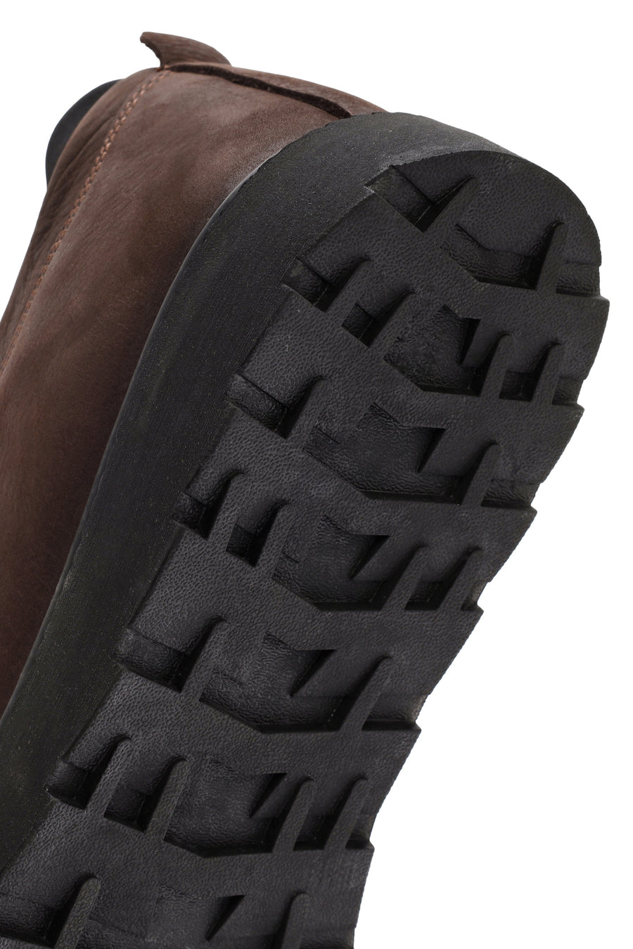 Erkek Kahverengi Bağcıklı Deri Sneaker