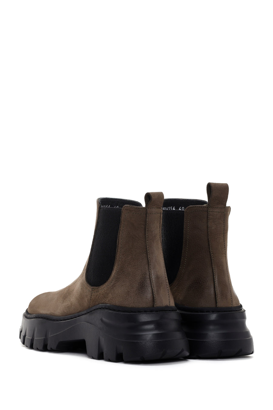 Men's Khaki Thick Soled Chelsea Nubuck Leather Boots