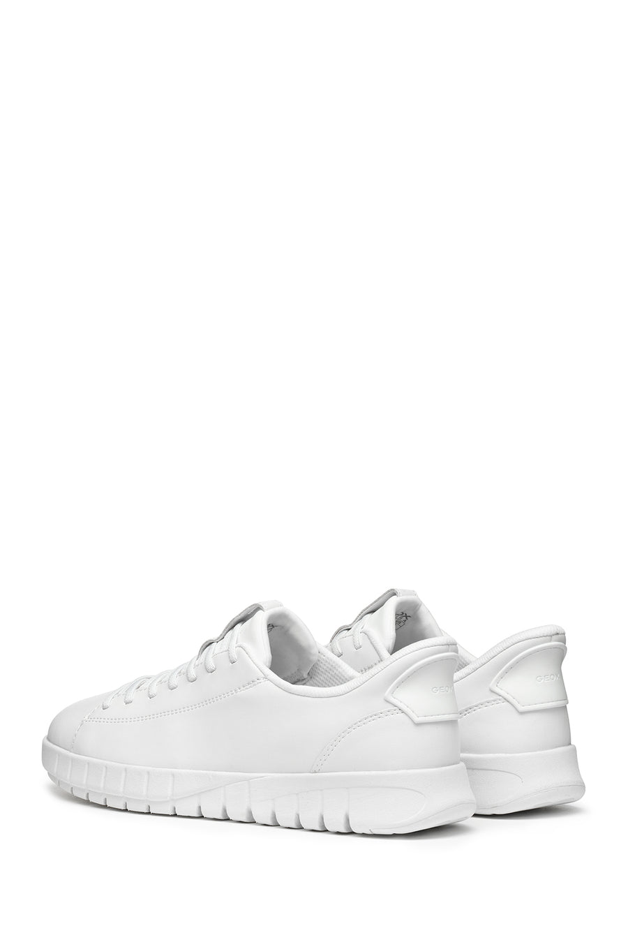 Geox Men White U Flextrıde Plus Lace-up Leather Sneaker