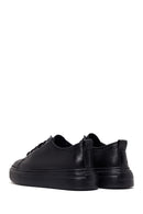 Male Black Lace-Up Thick-Soled Leather Sneaker | Derimod