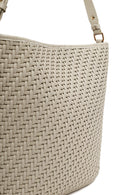 Woman Beige Long-Strap Braided Shoulder Bag | Derimod