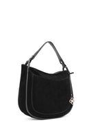 Women's Black Long Strap Suede Shoulder Bag | Derimod