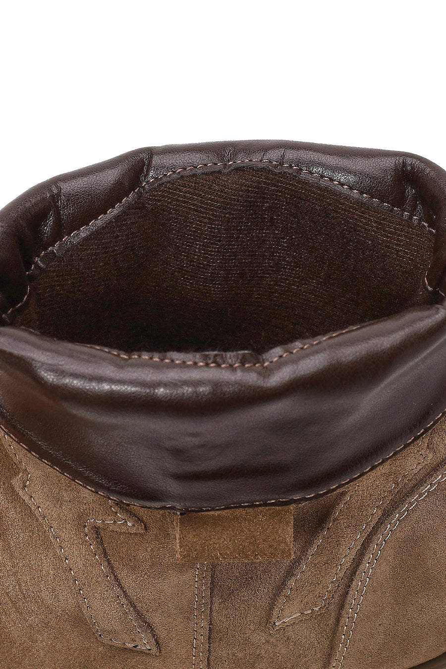 Woman Walnut Thick Heeled Suede Cowboy Boots