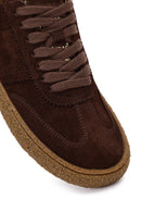 Women's Brown Suede Leather Sneaker | Derimod