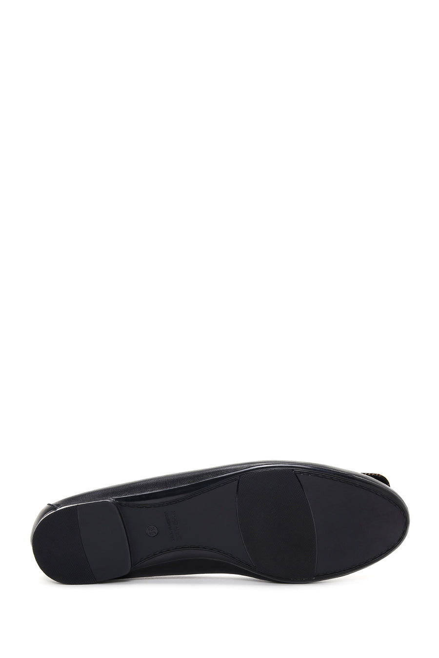 Women's Black Leather Ballerinas