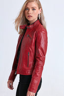Kylie Women's Leather Jacket | Derimod