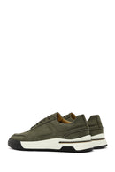 Male Green Lace-Up Nubuck Leather Sneaker | Derimod