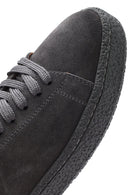 Erkek Gri Bağcıklı Süet Deri Sneaker | Derimod