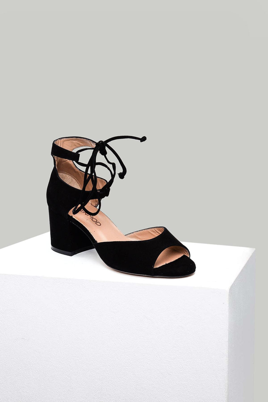 Suede Ankle Strap Women's Heeled Leather Sandals 18SFD120610 | Derimod