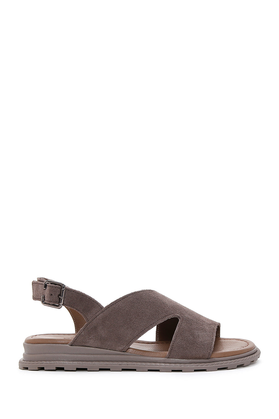 Women's Mink Ankle Strap Suede Leather Sandals 25SFD350010 | Derimod