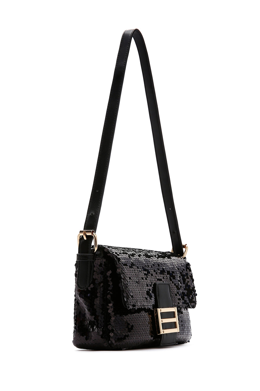 Women's Black Sequin Shoulder Bag