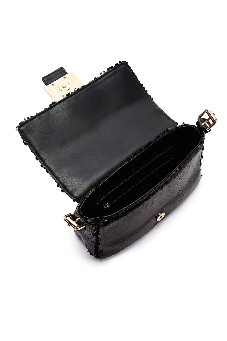 Women's Black Sequin Shoulder Bag