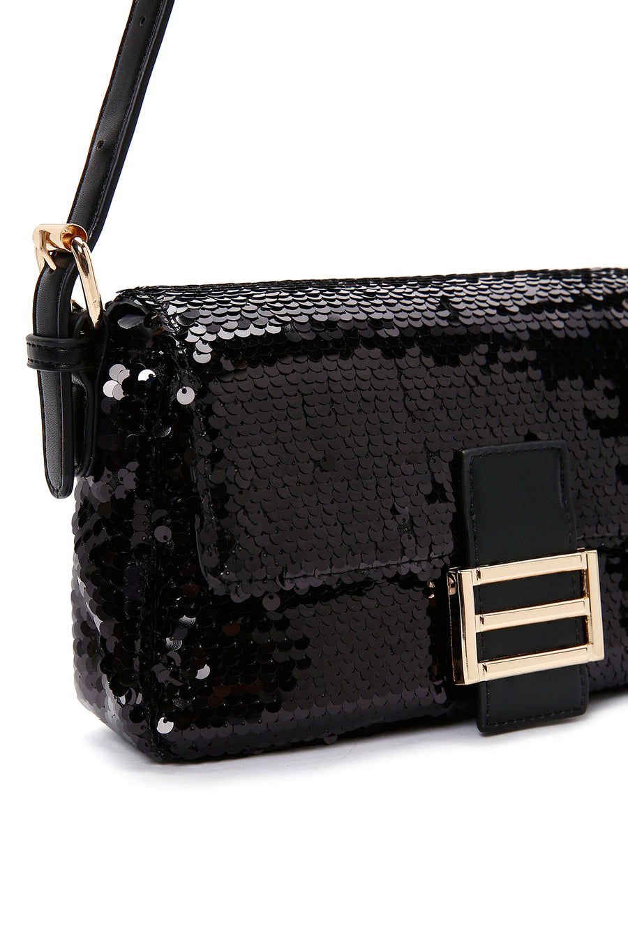 Women's Black Sequin Shoulder Bag