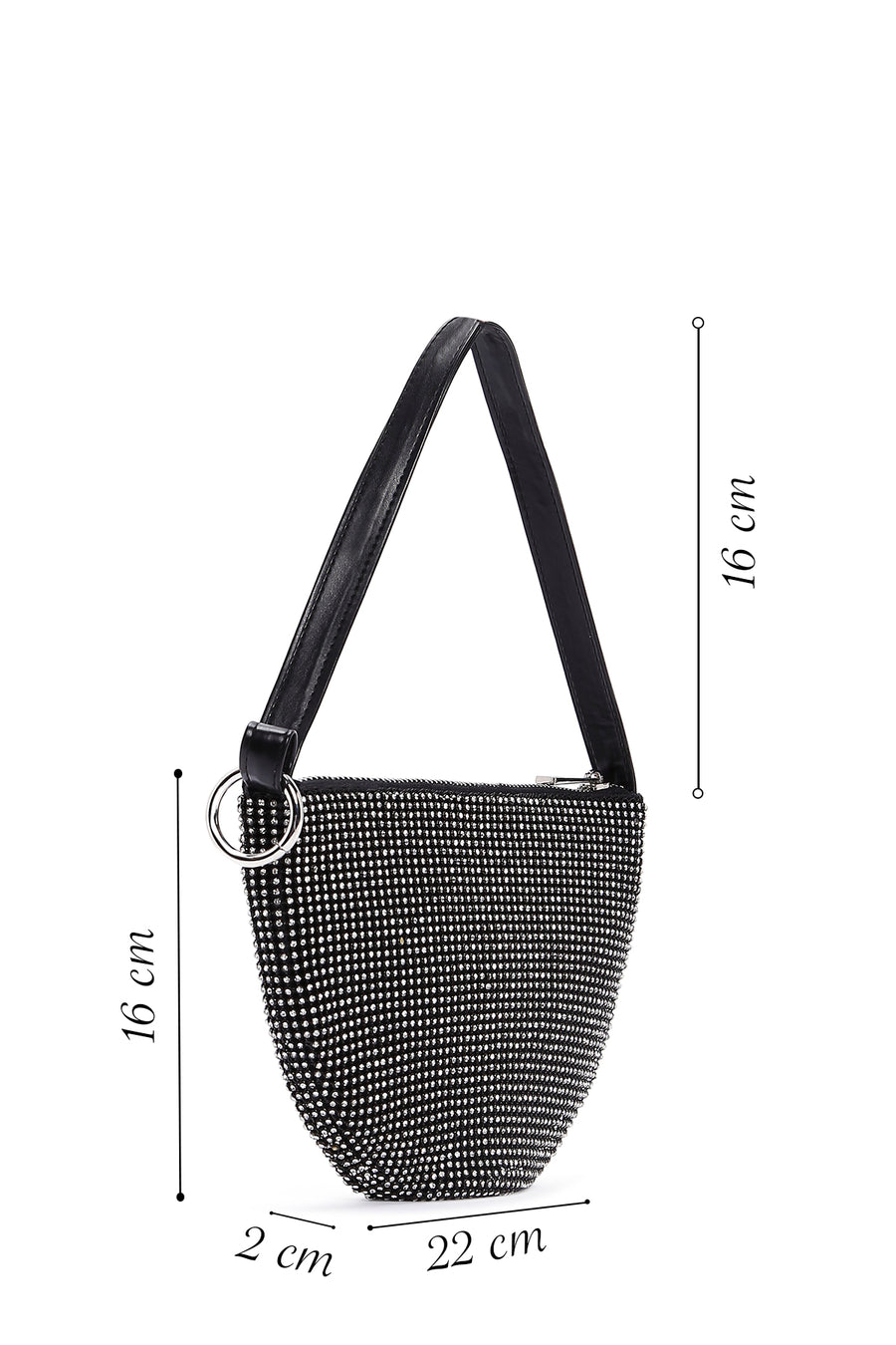 Women's Black Stone Handbag