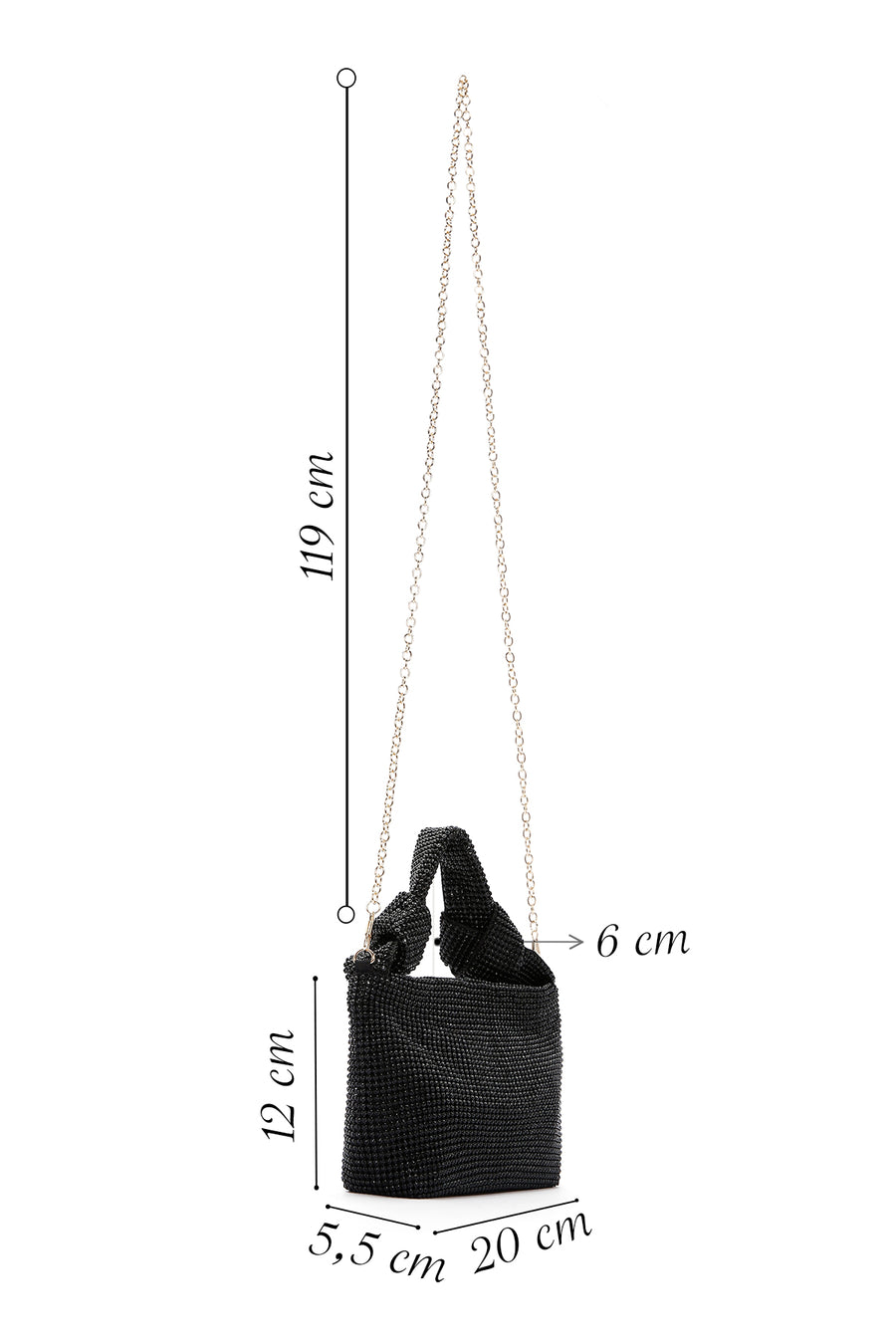 Women's Black Stone Handbag