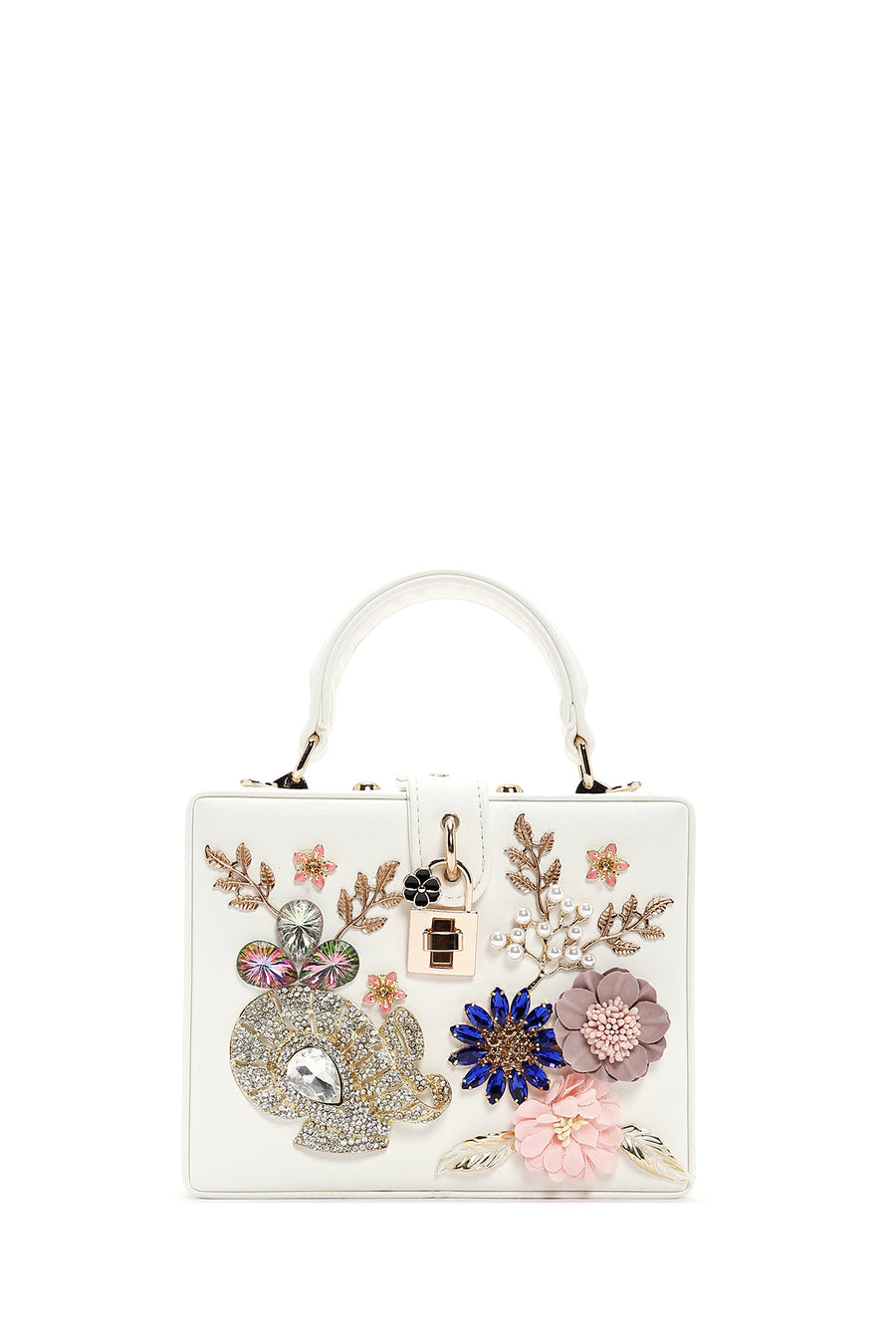 Women's White Stone Handbag