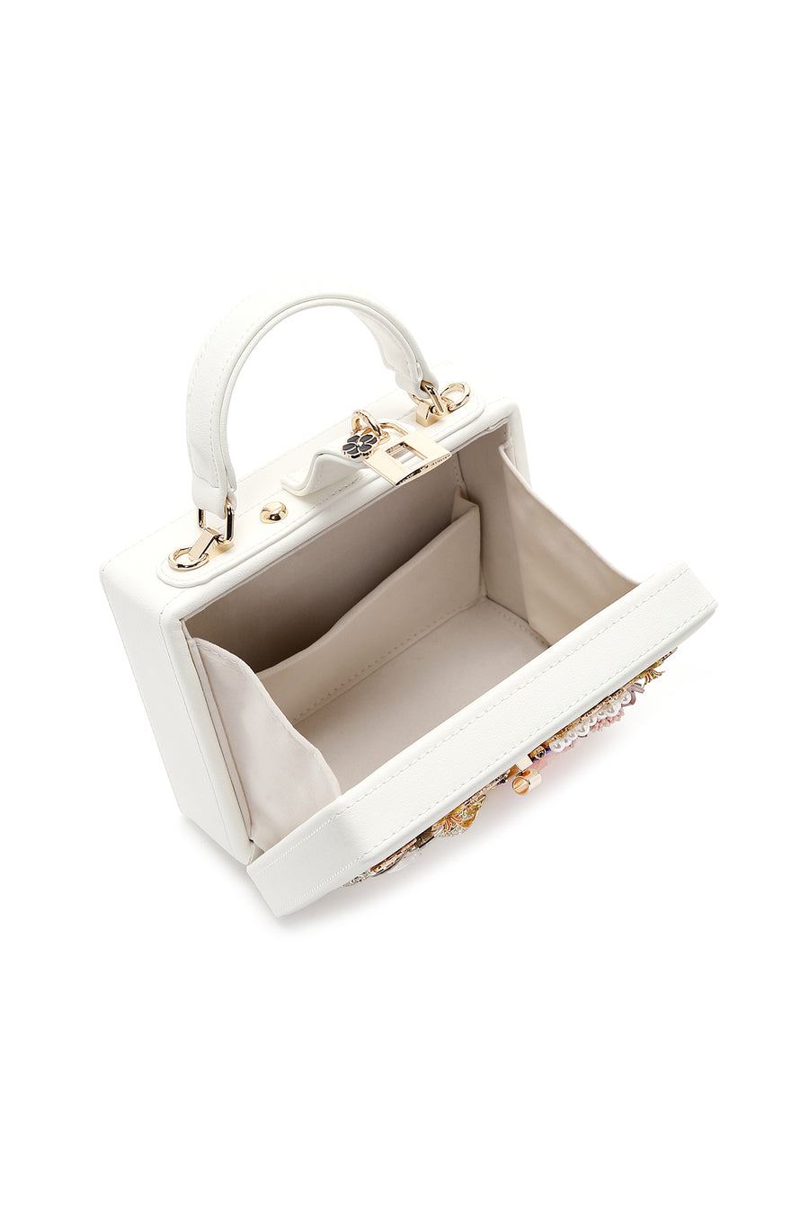 Women's White Stone Handbag
