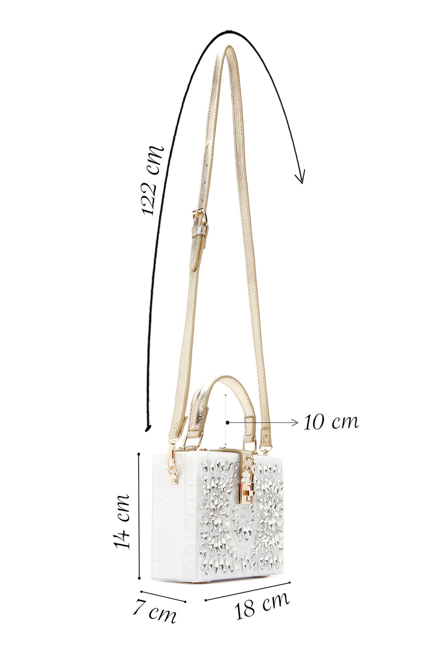 Women's White Stone Handbag