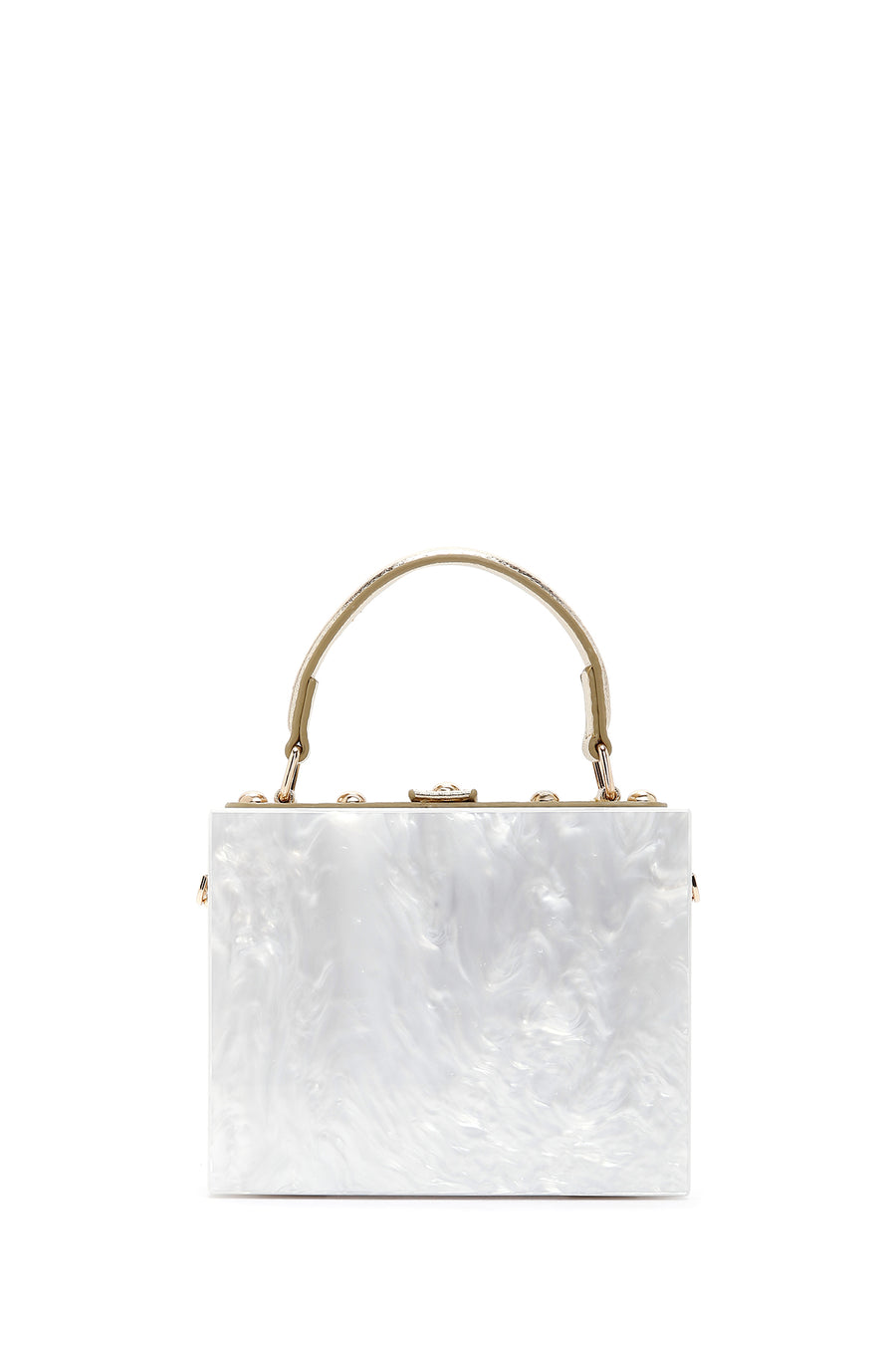 Women's White Stone Handbag