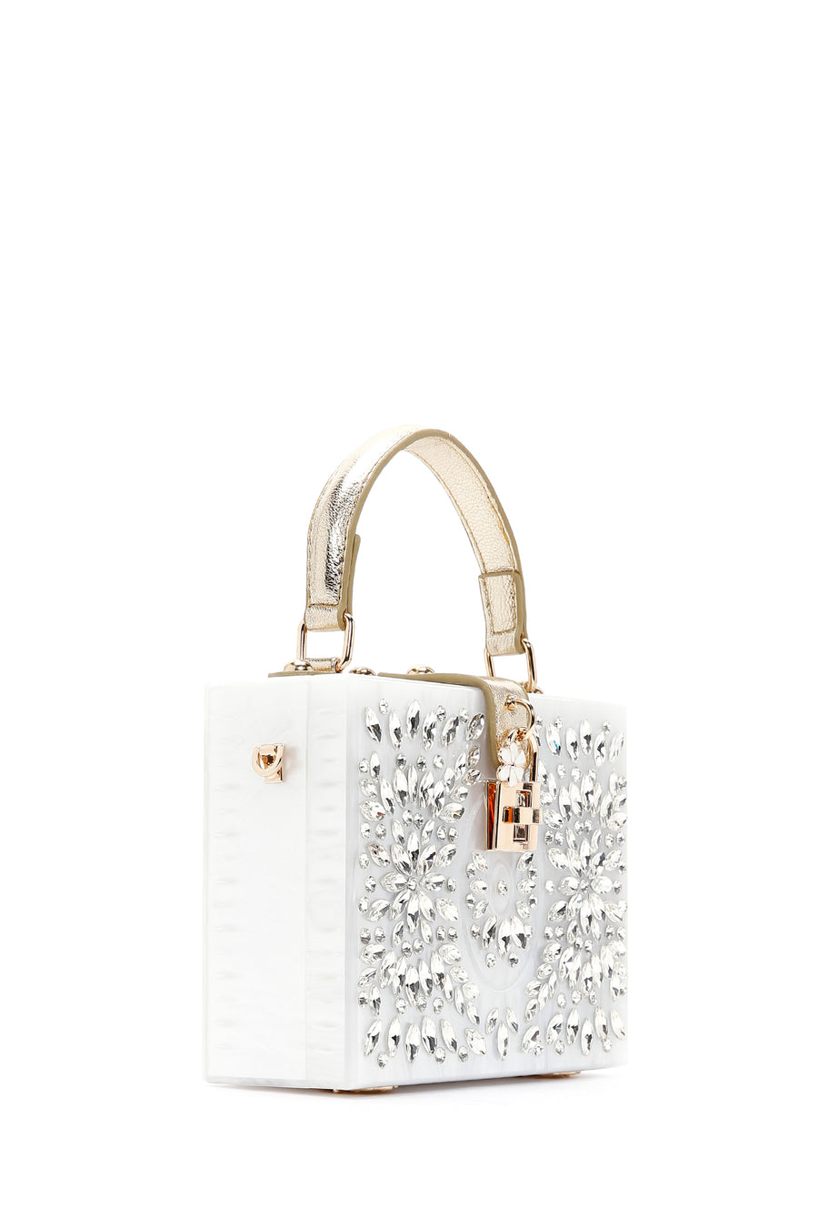 Women's White Stone Handbag